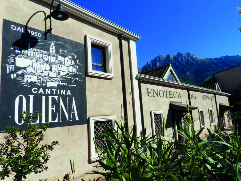 Die Cantina Oliena, natürlich mit dem Supramonte im Hintergrund